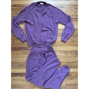 FRERE 100% Cashmere Track suit Cardigan and pants Purple Size:see Photo(stretch)